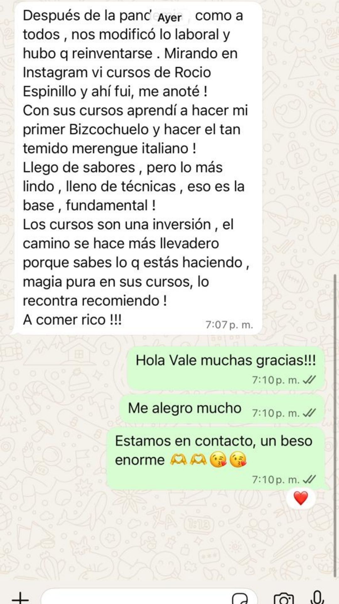 ROCIO ESPINILLO TESTIMONIOS ALUMNOS